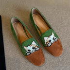 Cozy Cat Suede Flats