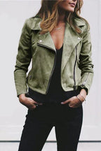 Aria Women's Zipper Moto Bomber Jacket