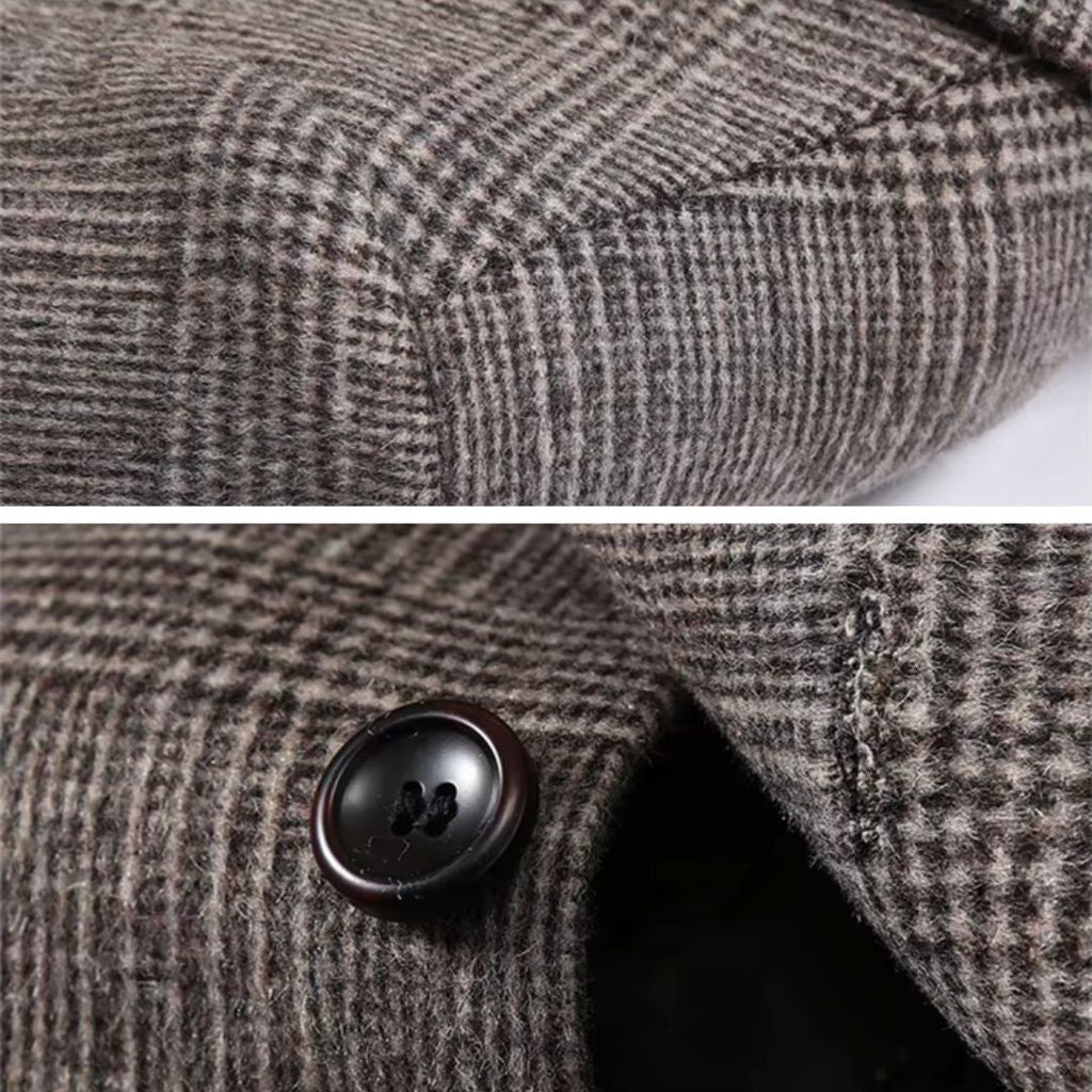 Loriento Plaid Wool Trench Coat