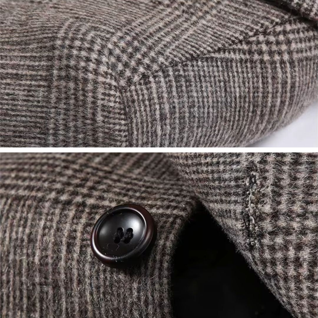 Loriento Plaid Wool Trench Coat