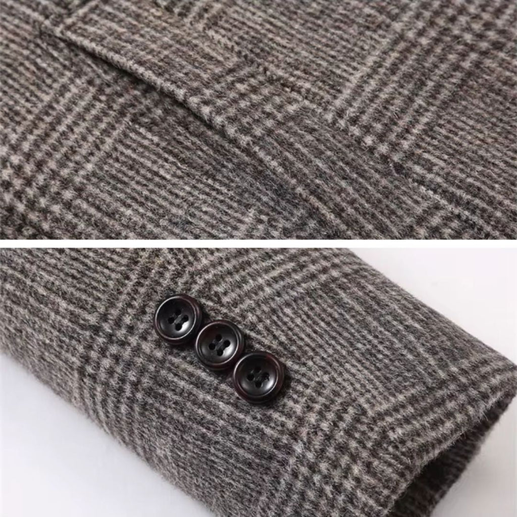 Loriento Plaid Wool Trench Coat