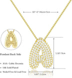 14K Gold Bubble Letter Necklace