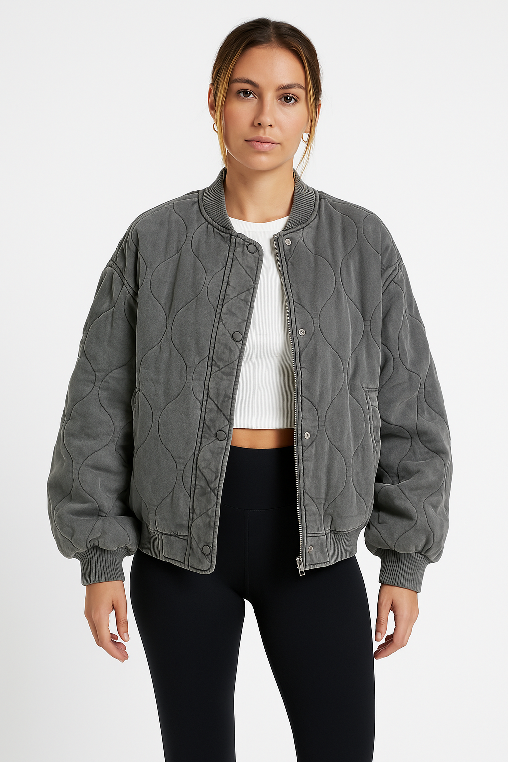 Harper Women's Quilted Oversized Bomber Jacket