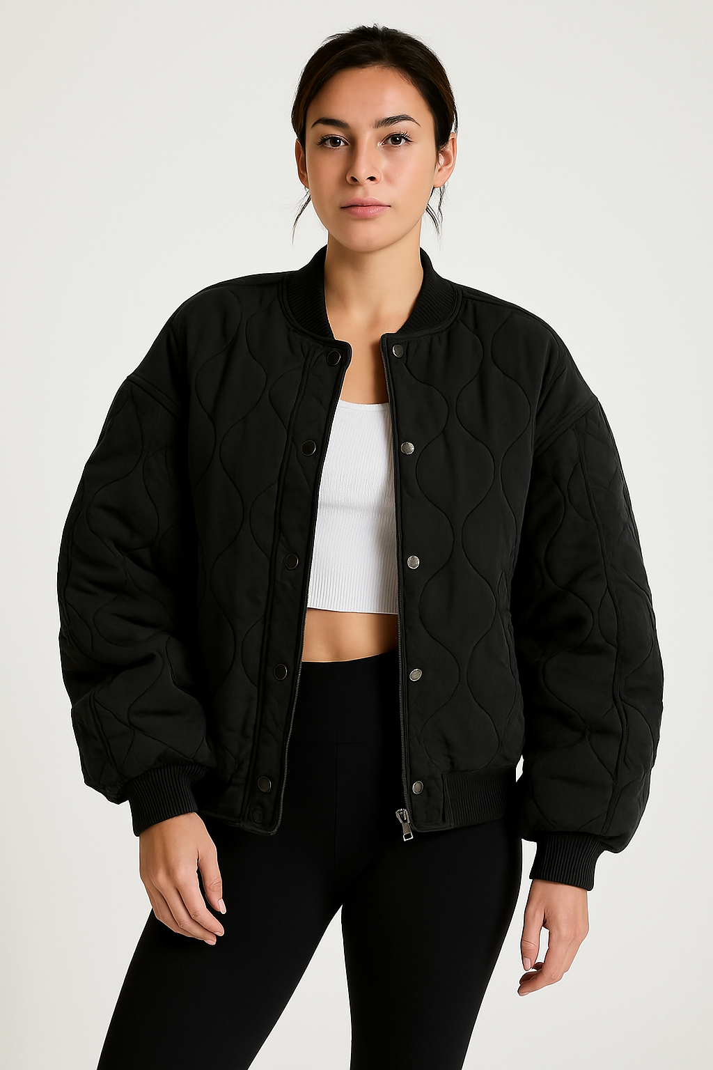 Harper Women's Quilted Oversized Bomber Jacket