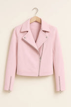 Aria Women's Zipper Moto Bomber Jacket