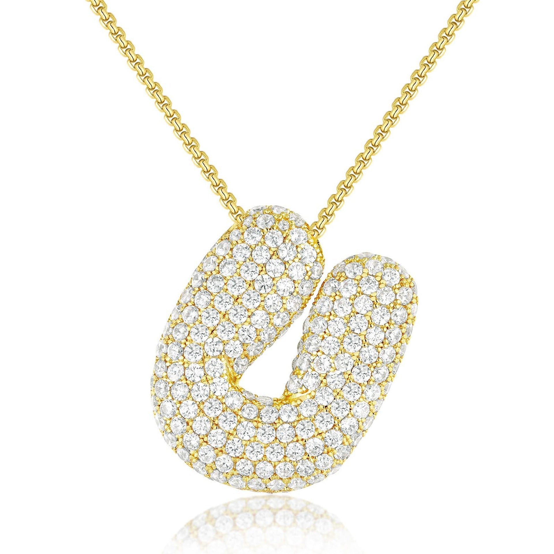 14K Gold Bubble Letter Necklace