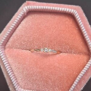 14k Solid Gold Twisted Solitaire Ring • Tiny Diamond Engagement Ring • Dainty Minimalist Ring • Promise Jewelry Gift for Her