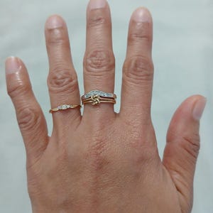 14k Solid Gold Twisted Solitaire Ring • Tiny Diamond Engagement Ring • Dainty Minimalist Ring • Promise Jewelry Gift for Her