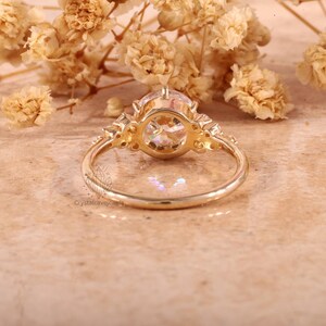 2 ct  Round Moissanite Engagement Ring 14K Yellow Gold ,6 prong Wedding Ring , Bridal Ring, Anniversary Ring Gift for Her , Moissanite Ring