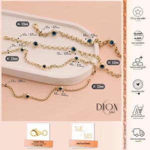 14k Gold Evil Eye Rolo Bracelet | Protection Charm on Chunky Belcher Chain