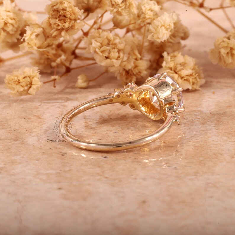 2 ct  Round Moissanite Engagement Ring 14K Yellow Gold ,6 prong Wedding Ring , Bridal Ring, Anniversary Ring Gift for Her , Moissanite Ring