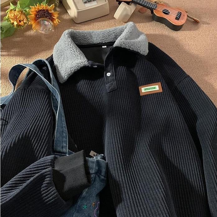 Sierra Corduroy Fleece Collar Sweater